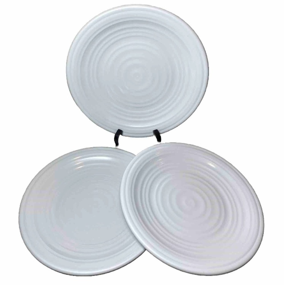3 Artistic Accents Melamine 8.5” Swirl Plates Light Gray Salad/Dessert Dishes